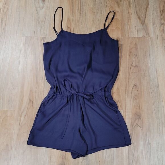 🔹️Loft Blue Lightweight Sleeveless Romper Shorts XSmall - Picture 1 of 8
